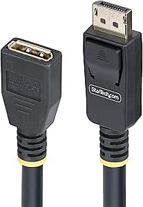 StarTech.com 10ft (3m) DisplayPort 1.4 Extension Cable, DP 1.4 Port Saver Cable, 8K 60Hz, DisplayPort Extension Cord, M/F