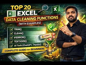 Top 20 Excel Data Cleaning Functions (With Examples) | Complete Guide for Beginners