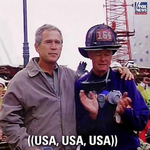 1.5M views · 19K reactions | "I can hear you! The rest of the world hears you…and the people who knocked these buildings down will hear all of us soon." Former President George W. Bush's iconic words inspired the nation just days after the 9/11 attacks. #NeverForget | Fox News | Facebook
