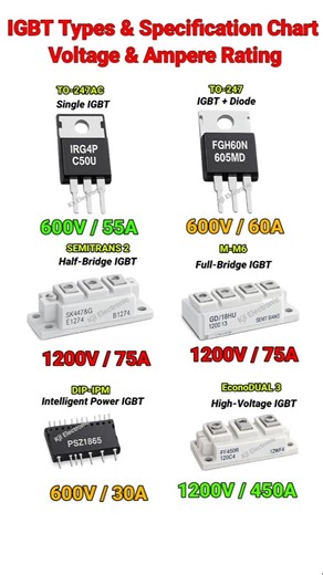 IGBT Module Types & Specification Chart | Voltage & Ampere Rating