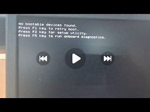 How to solve No bootable devices found.Press F1 key to retry boot.Press F2 key for setup utility.