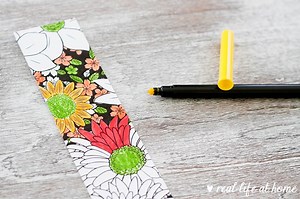 Free Printable Color Your Own Flower Bookmarks Set