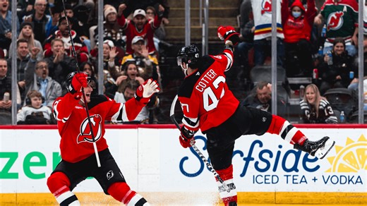 Cotter scores 2nd goal with 7 seconds left in OT, Devils defeat Bruins