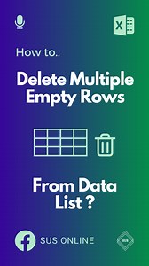 124K views · 922 reactions | Excel Shortcuts To Delete Multiple Blank Rows! #Excel #ExcelTips #DataEntry #accounting #spreadsheets | SUS ONLINE | Facebook