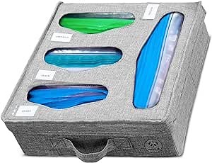 Zip Lock Bag Organizer - Plastic Bag Organizer - Baggie Organizer For Drawer - Sandwich Bag Organizer