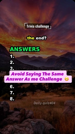 Avoid Saying The Same Answer As me Challenge 😬 #dailyquiz404 #trivia #quiz #triviatime | Daily.quiz404