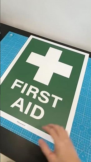 First Aid Emergency Kit Sign Label Sticker Malaysia Premium Waterproof Sticker