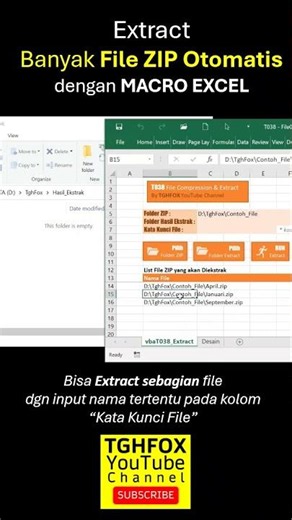 Tutorial Macro Excel Extract Banyak File ZIP Otomatis Shorts
