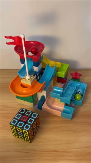 Marble Run Slide Blocks 02.15e 🔵🔴🟡 Satisfying Build #marblerun #asmr #marblerace