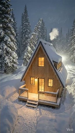 Cabin After the Blizzard | Peaceful Winter Sunrise Build