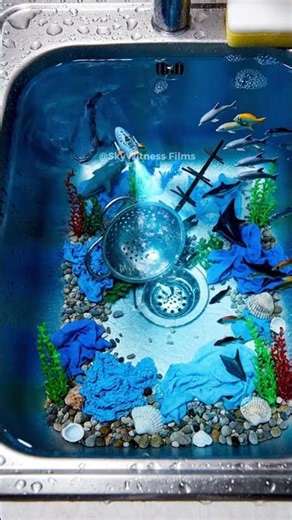Tiny Ocean World Hidden Under the Kitchen Sink! 🐠✨ | SkyWitness Films