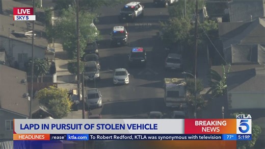 LAPD chases suspect in stolen vehicle