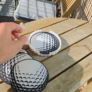 Golf Theme Beverage Coasters - 4 Piece Set With Dimpled Holder - Etsy