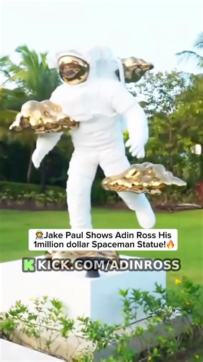 Jake Paul Shows His 1 million dollar Spaceman Statue!🔥😮‍💨#adinross #jakepaul #statue #art #rich