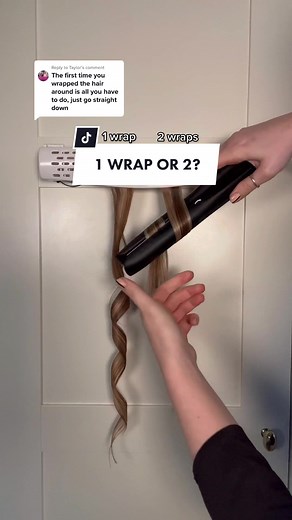 Replying to @Taylor just depends how curly you want the result! More wraps = more curly 🖤 #hairtok #curls #flatironcurls #ghd #chloeswiftstylist