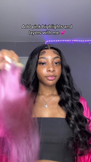 💕 @unicehairofficial #fyp #fypシ #fypシ゚viral #viral #xyzbca #viraltiktok #foryou #hairtok #gluelesswig #highlights #pink #pinkhighlights