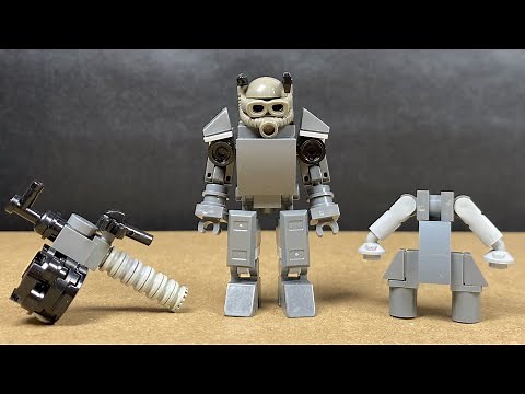 How to build a Lego Power Armor with jetpack + minigun from Fallout