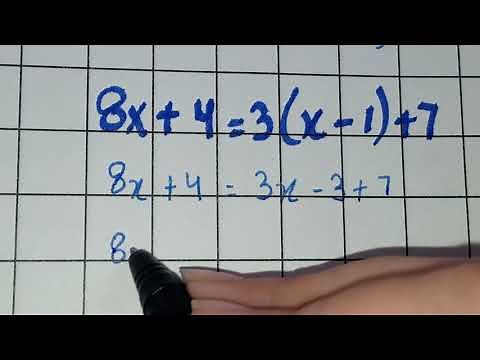 Solve the Equation 8x+4=3(x-1)+7