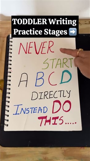 Advit Garg on Instagram: "Stop teaching ABC too early ❤️ Start with THESE 7 writing stages! Most toddlers struggle with writing because they skip the basics — scribbling, lines, curves, patterns. But once they master these… writing becomes FUN and easy! ⬇️ Tag a parent who needs this 🔖 Save for later Stay tuned for Pre-writing activities! Prewriting, early writing, toddleractivitiesathome, writing practice #prewritingskills #toddleractivities #writing #writingpractice #alphabet #toddler #learni