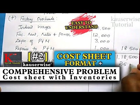 [#2]Cost sheet with Inventories [Comprehensive Problem] Cost Sheet tutorial by:- Kauserwise