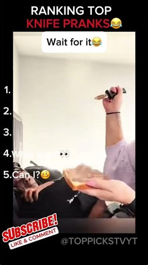 Ranking top knife prank reactions 🤣 #funny #viral #ranking #fails