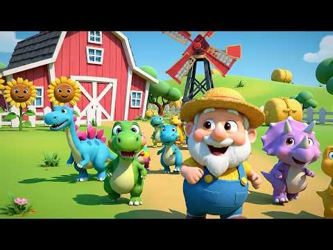 Old MacDonald’s Dino Barn Parade | Dinosaur Sounds & Farm Song for Kids