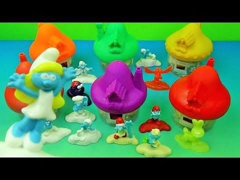 2017 SMURFS THE LOST VILLAGE SET OF 6 McDONALDS HAPPY MEAL MOVIE TOYS VIDEO REVIEW
