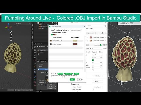 Fumbling Around Live - Colored .OBJ Import into Bambu Studio