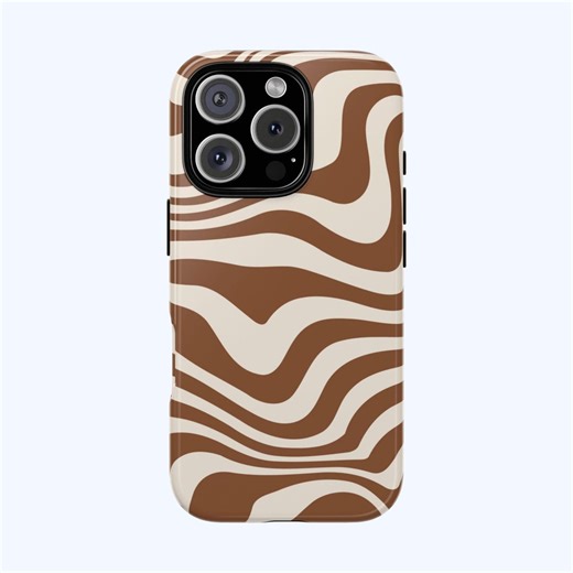 Mocha Zebra Swirl Tough Phone Case iPhone Google Pixel Samsung Galaxy - Etsy