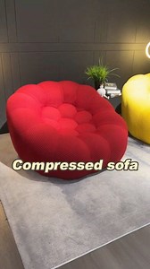 Compressed sofa that's ready to use right out of the box.#compressionsofa #compressesofa #livingroomfurnituredesign #livingroomsofa #funituredesign #sofa #homefurniture #factory #furniturefactory #Aetheria #LuxuryFurniture #Cloudcomfort | leadingmattressmanufacturter