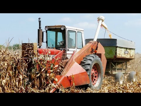 Corn Picker Tractors working in The Field at Half Century of Progress Show