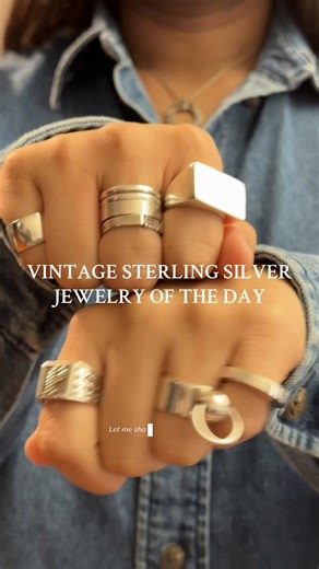 Today vintage Sterling silver jewelry of the day✨💕 #jewelrytiktok #vintagefinds #jewelryoftheday #sterlingsilver #silverjewelry