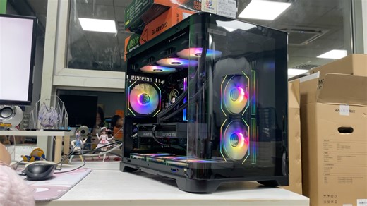 9547 I7 12700kf 4060ti 27寸双屏显示器 电脑整机 黑色曲面海景房