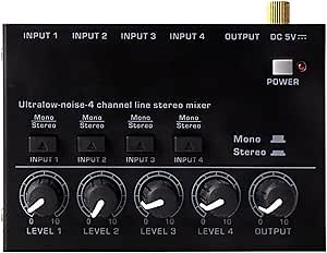 Amazon.com: Suckoo 4 channel 6.35mm TRS or 3.5mm HiFi Audio Mixer Headphone Amplifier Switcher 4 in 1 out 2 in 1 out Mixer Controller For Cell Phone Computer External Audio Headphone Sound Card Sound Amplifier : Electronics