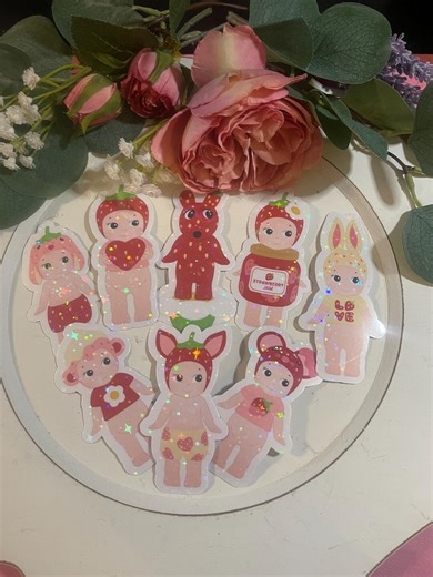 Strawberry Angels Stickers 8 Pcs - Etsy