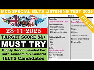 MCQ Special IELTS Exam Listening Test With Answers 2025 | 28-11-2025