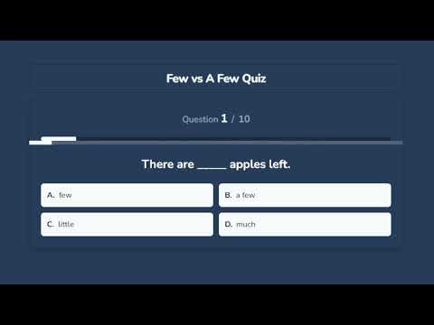 Few vs A Few | English Grammar MCQ | Questions with Answers
