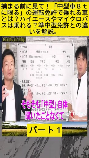 捕まる前に見て！「中型車８ｔに限る」の運転免許で乗れる車とは？ハイエースやマイクロバスは乗れる？準中型免許との違いを解説。 1 #あかでみっくモーターカレッジ-Academic Motor College- #AMCacademic