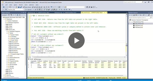 Understanding Advanced SQL Joins: LEFT, RIGHT, and FULL ANTI JOINs | Bharath T posted on the topic | LinkedIn