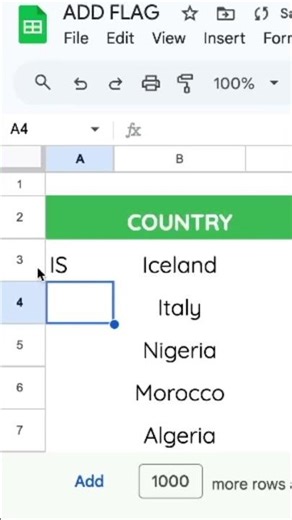 Add Flag #googlesheets
