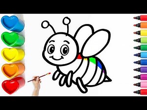 🐝 Drawing and Coloring a Cute Bee | Easy Step By Step Tutorial #40