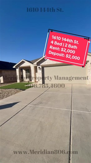 🏡 FOR RENT IN LUBBOCK, TX 🏡 📍 1610 144th St | Bell Farms Neighborhood Looking for a 4 bedroom home for rent in Lubbock? This one checks all the boxes 👇 ✨ 4 Bed | 2 Bath 💰 Rent: $2,000 | Deposit: $2,000 ✔️ Vinyl plank flooring in main areas ✔️ Carpeted bedrooms for comfort ✔️ Granite countertops ✔️ Stainless steel kitchen appliances ✔️ Walk-in closets ✔️ Central heat & air ceiling fans ✔️ 2-car garage ✔️ Private fenced backyard ✔️ Pet-friendly 🐾 Located in the Bell Farms area of Lubbock, Te