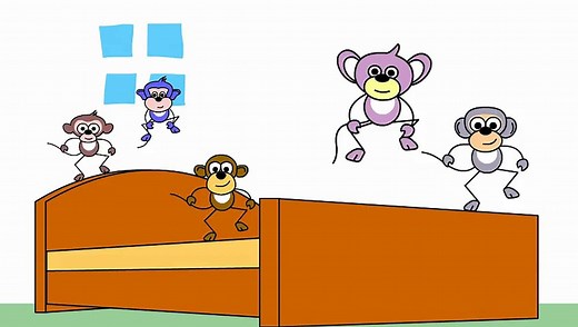 Five Little Monkeys Jumping On The Bed with Lyrics - Kids Songs Nursery Rhymes by eFlashApps