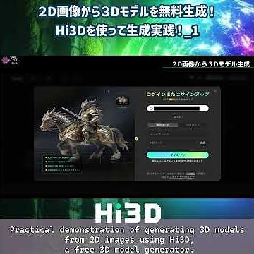 Generate 3D models for free from 2D images! Hands-on with Hi3D_1