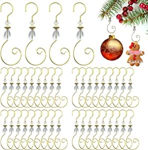 Christmas Ornament Hook 36pcs Acrylic Wire Ornament Hanger Clear Wire Ornament Hooks for Christmas Tree Ornament Hanger Stainless Steel Christmas Tree Hanger Decorative Wire S-Hook Home Decor