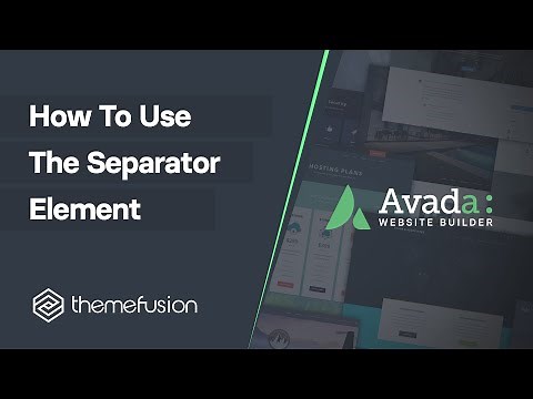 How To Use The Separator Element