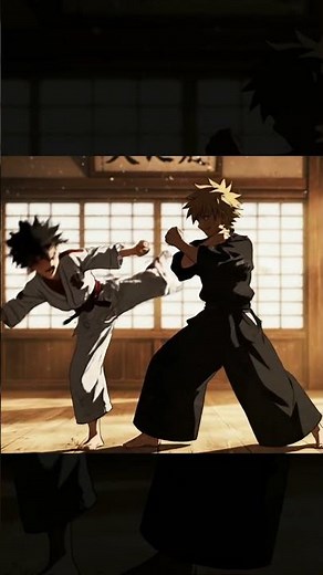 Epic Dojo Battle Young Warrior vs Master Sensei Anime Fight Scene in 4K