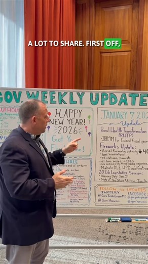 Governor Josh Green, M.D. on Instagram: "We secured $188.9 million through the Rural Health Transformation Program, the largest federal healthcare investment Hawaiʻi has ever received for rural and Neighbor Island communities. That funding will expand clinics, stabilize hospitals, grow our local healthcare workforce and bring more specialists, telehealth and modern care closer to home — so families don’t have to fly to Oʻahu just to see a doctor. And we kept pushing back on illegal fireworks. On
