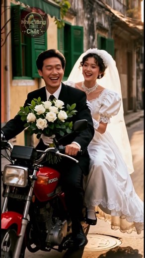 💒 A 1990s Vietnamese Wedding Ride on a Honda Motorbike – Pure Retro Romance! 🛵💕