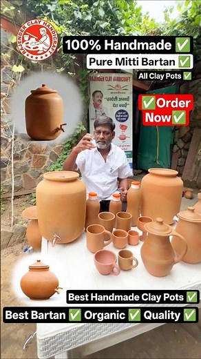 100% Handmade Mitti Matka | Clay Water Jug & Water Pot for Healthy Living | Natural Cooling Pot